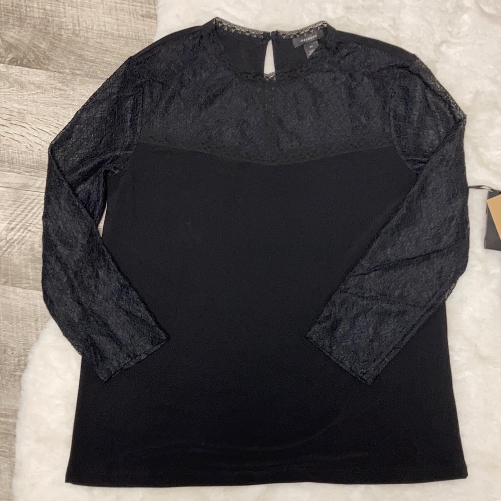 Halogen knit/lace blouse